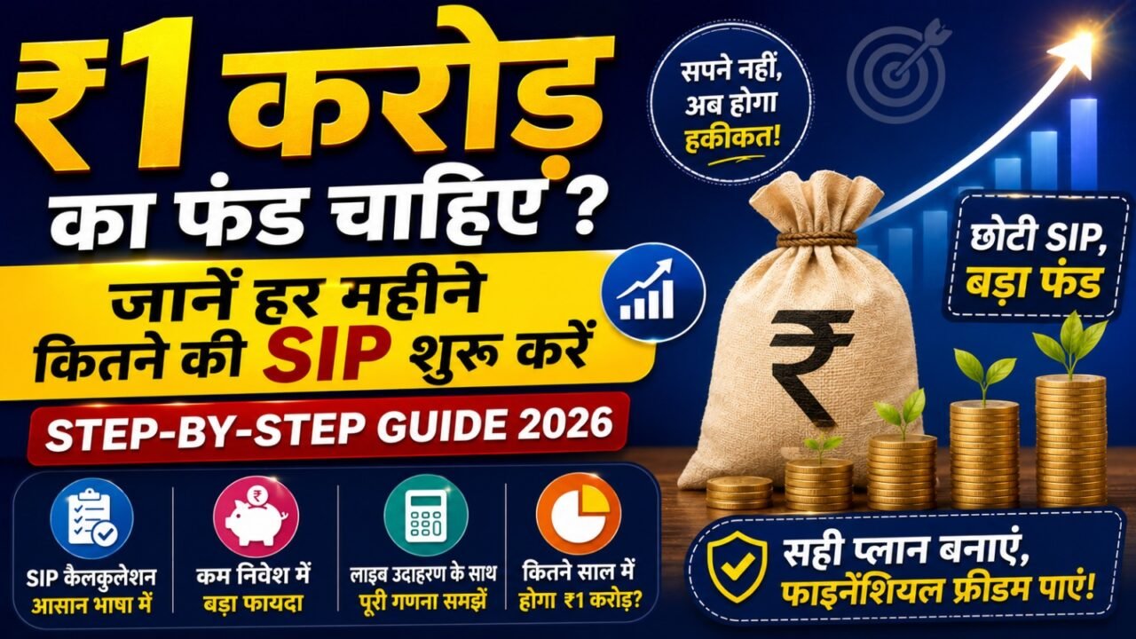 ₹1 करोड़ का फंड चाहिए? जानें हर महीने कितने की SIP शुरू करें (Step-by-Step Guide 2026)