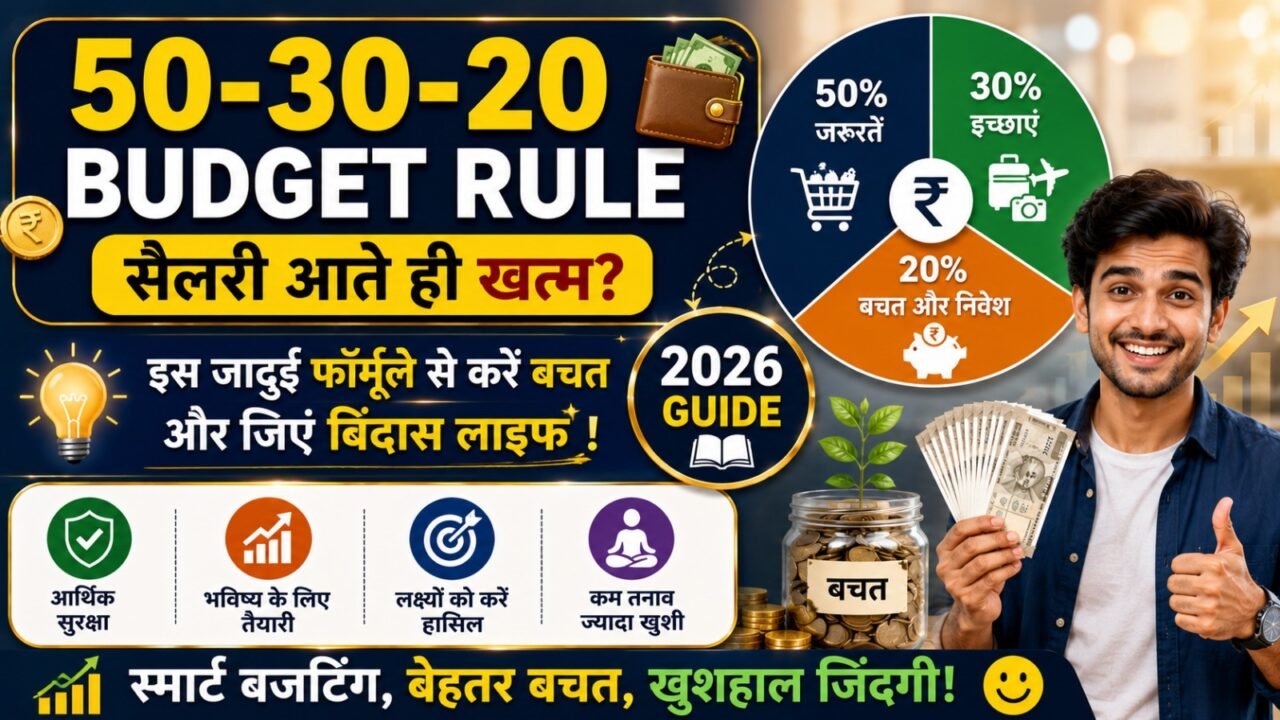 50-30-20 Budget Rule: सैलरी आते ही खत्म? इस जादुई फॉर्मूले से करें बचत और जिएं बिंदास लाइफ (2026 Guide)