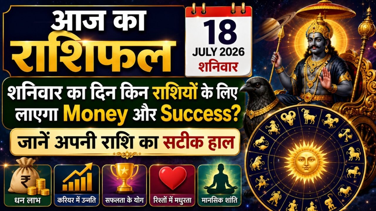 Aaj Ka Rashifal 18 July 2026: शनिवार का दिन किन राशियों के लिए लाएगा Money और Success? जानें अपनी राशि का सटीक हाल