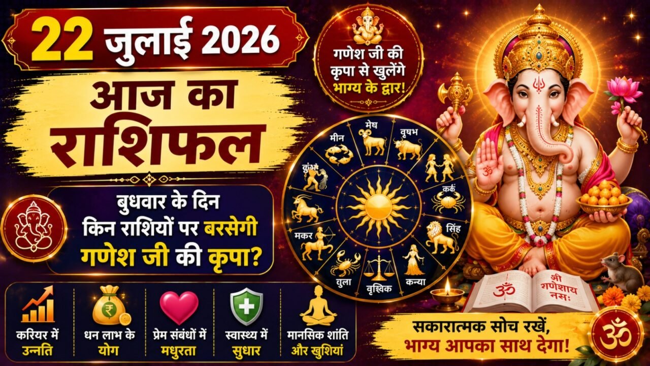22 July 2026 Aaj Ka Rashifal: बुधवार के दिन किन राशियों पर बरसेगी गणेश जी की कृपा? Daily Horoscope in Hindi