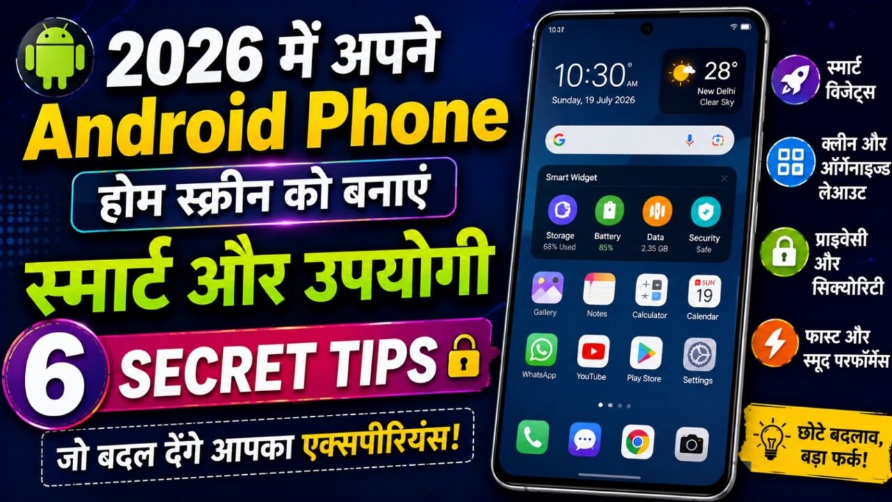 2026 में अपने Android Phone Home Screen को बनाएं स्मार्ट और उपयोगी: 6 Secret Tips जो बदल देंगे आपका एक्सपीरियंस!