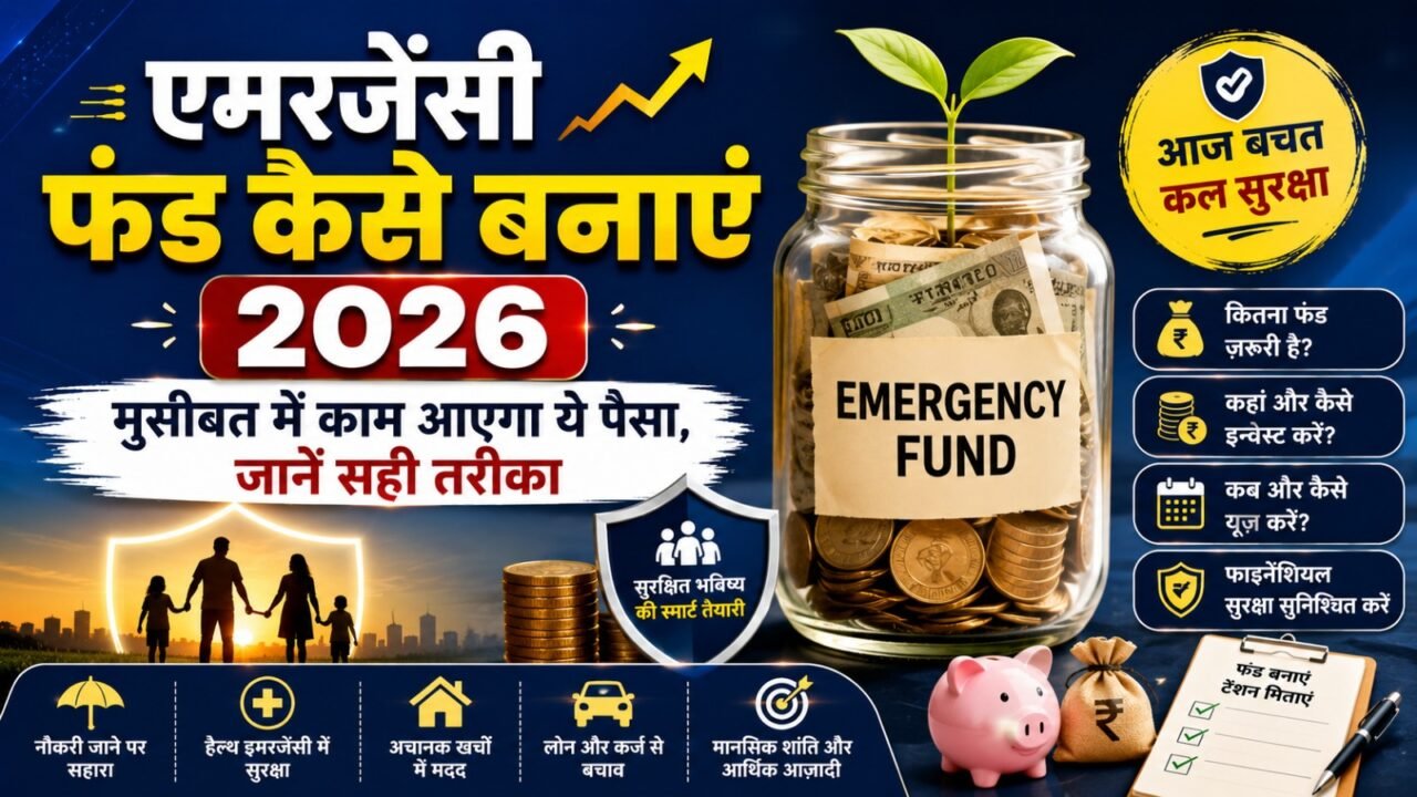 Emergency Fund Kaise Banaye 2026: मुसीबत में काम आएगा ये पैसा, जानें सही तरीका (पूरी जानकारी)