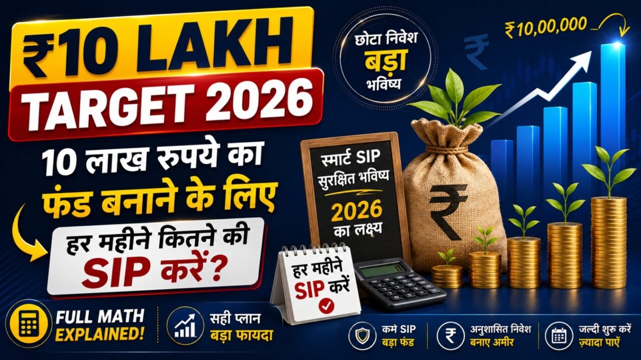 ₹10 Lakh Target 2026: 10 लाख रुपये का फंड बनाने के लिए हर महीने कितने की SIP करें? (Full Math Explained)