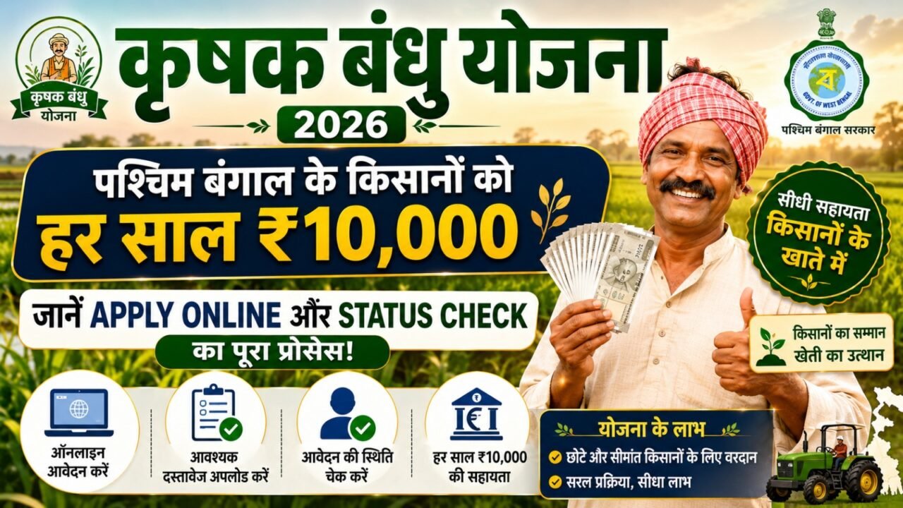 Krishak Bandhu Scheme 2026: पश्चिम बंगाल के किसानों को हर साल ₹10,000, जानें Apply Online और Status Check का पूरा प्रोसेस!