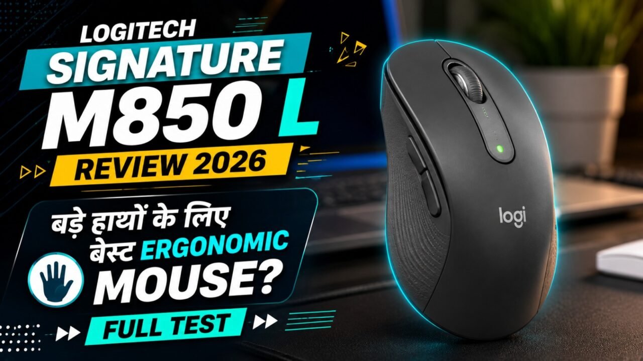 Logitech Signature M850 L Review 2026: बड़े हाथों के लिए बेस्ट Ergonomic Mouse? (Full Test)