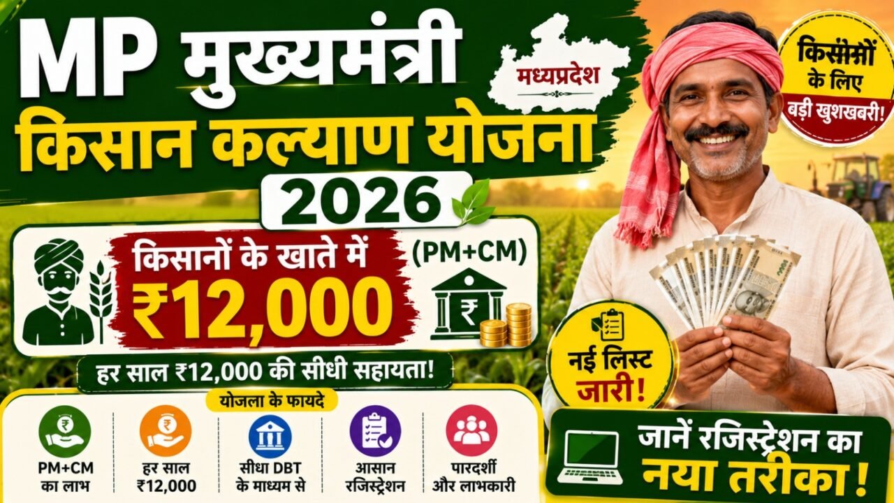 MP Mukhyamantri Kisan Kalyan Yojana 2026: किसानों के खाते में ₹12,000 (PM+CM), जानें रजिस्ट्रेशन का नया तरीका और लिस्ट