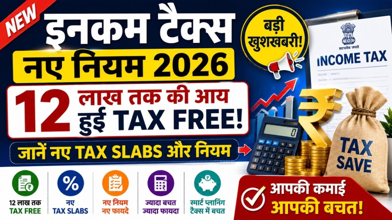 New Income Tax Rules 2026: 12 लाख तक की आय हुई Tax Free, जानें नए Tax Slabs और नियम (Full Guide)