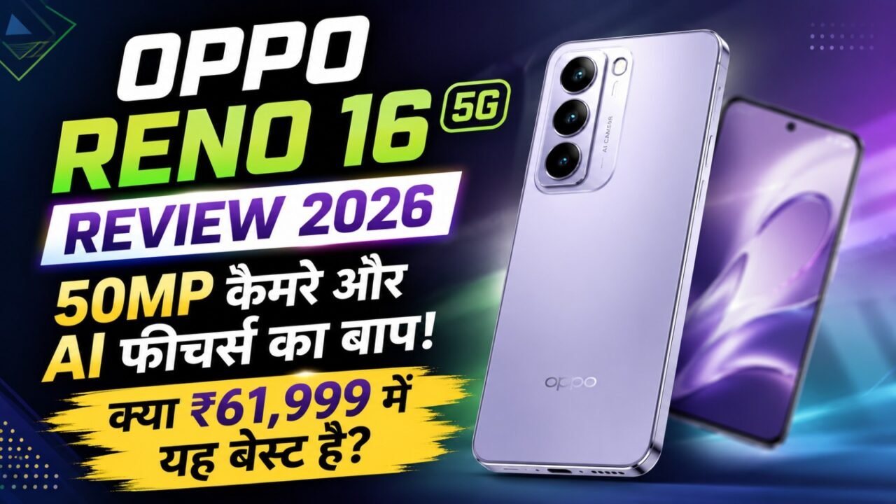 OPPO Reno 16 5G Review 2026: 50MP कैमरे और AI फीचर्स का बाप! क्या ₹61,999 में यह बेस्ट है?