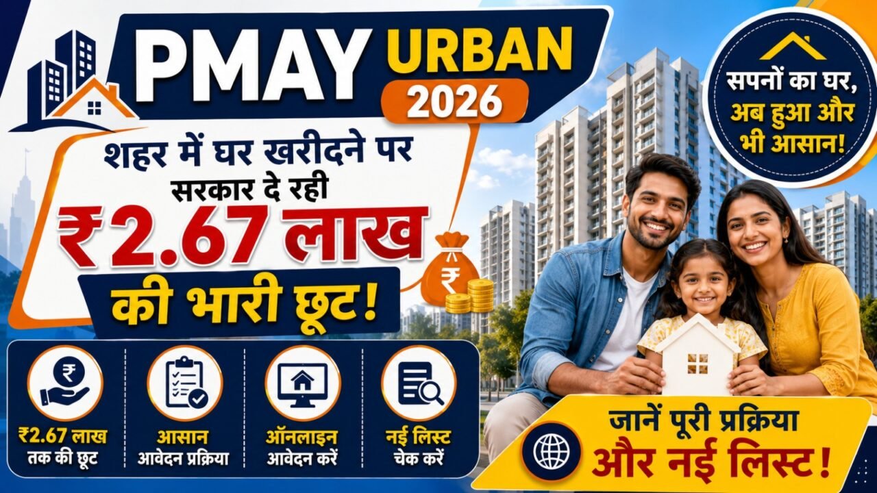 PMAY Urban 2026: शहर में घर खरीदने पर सरकार दे रही ₹2.67 लाख की भारी छूट! जानें ऑनलाइन आवेदन और नई लिस्ट का पूरा प्रोसेस