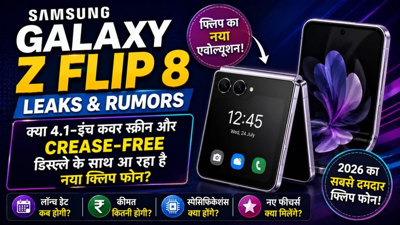 Samsung Galaxy Z Flip 8 Leaks & Rumors: क्या 4.1-इंच कवर स्क्रीन और Crease-Free डिस्प्ले के साथ आ रहा है नया फ्लिप फोन? जानें लॉन्च डेट, प्राइस और स्पेक्स!