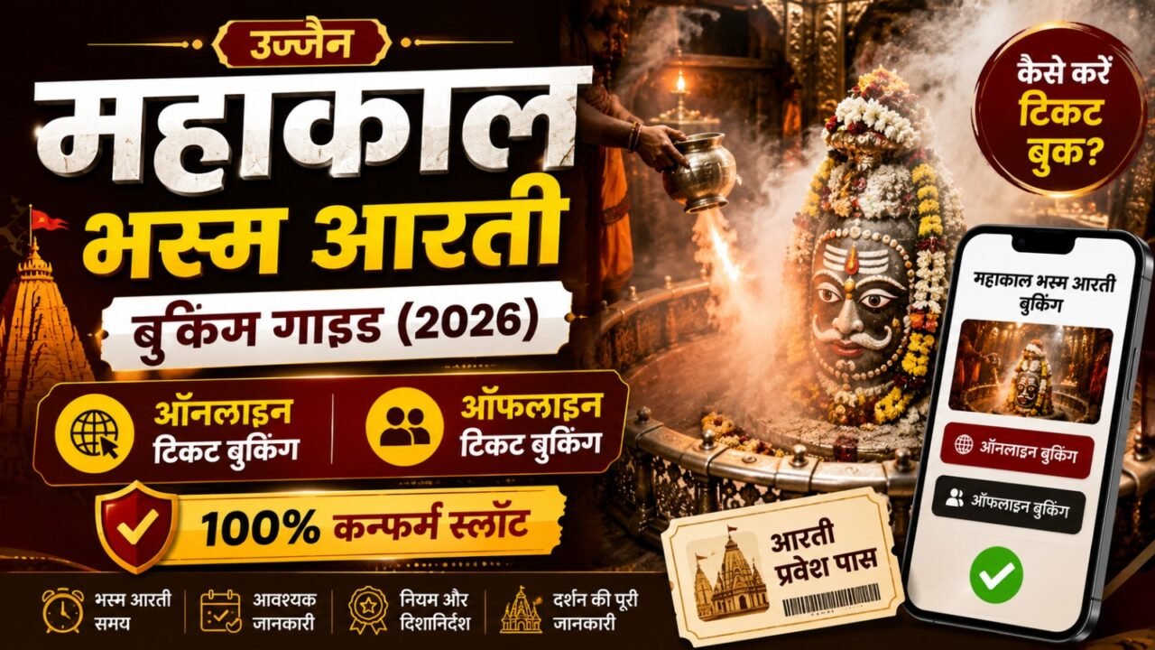 Ujjain Mahakal Bhasma Aarti Booking Guide (2026): ऑनलाइन और ऑफलाइन टिकट कैसे बुक करें? (100% Confirm Slot)